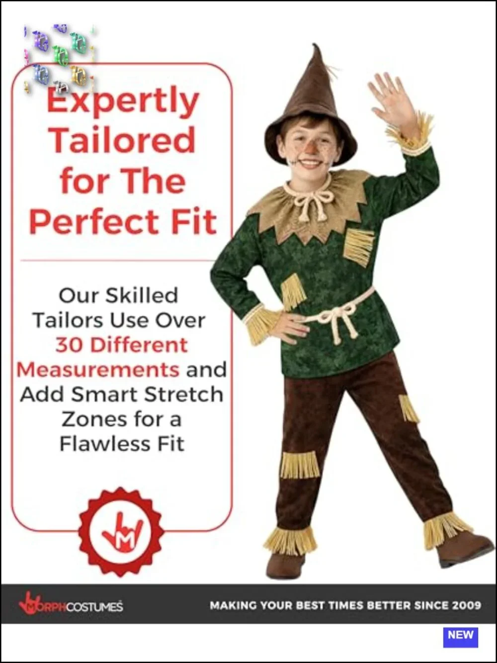 Kids Scarecrow Costume Boys Halloween Cosplay Set with Hat
